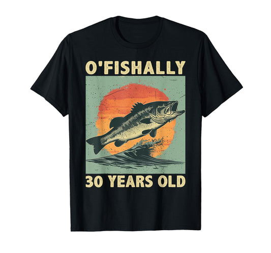Ofishally 30 Years Old 1995 Fishing Fisherman 30th Birthday T-Shirt