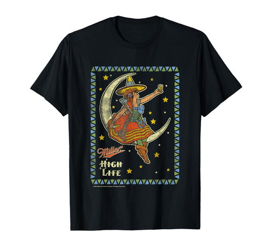 Miller High Life Girl On The Moon Vintage Stamp T-Shirt