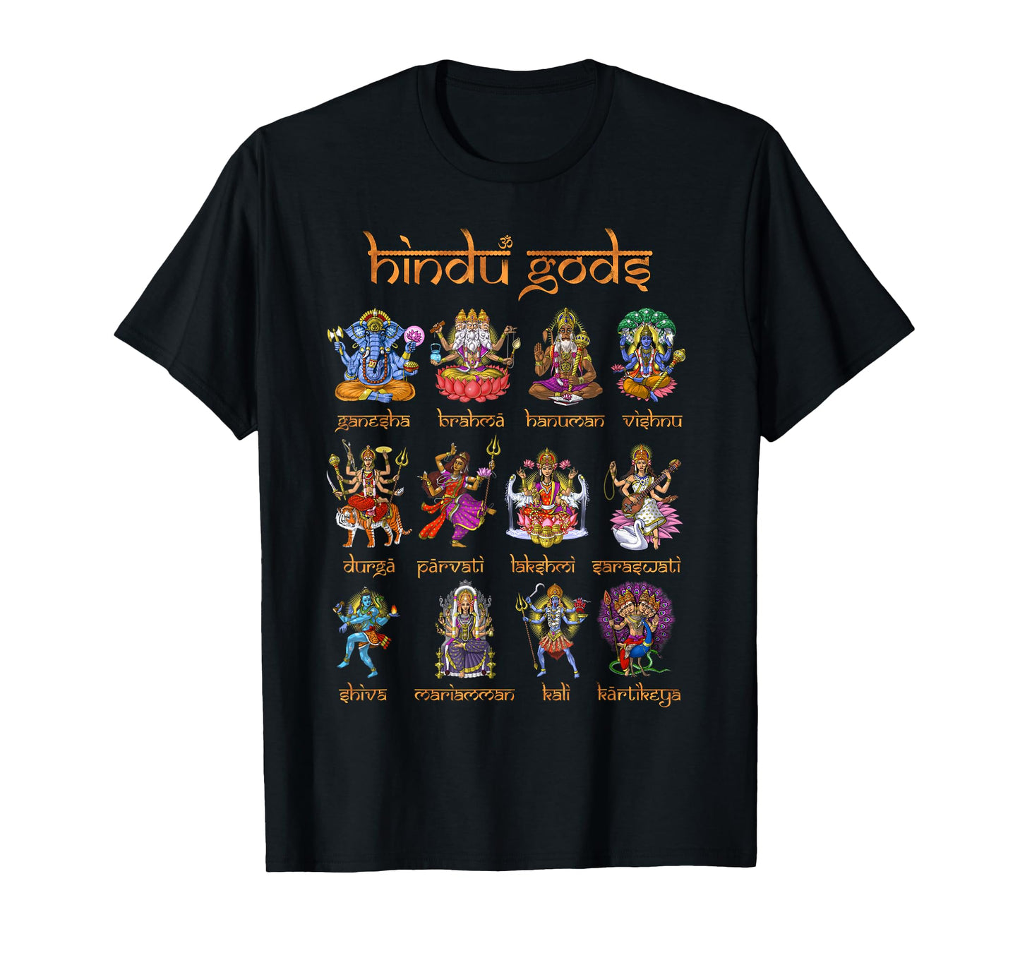 Hindu Gods Shiva Ganesha Hanuman Hinduism Goddess Kali T-Shirt