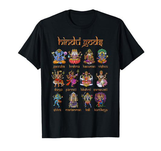 Hindu Gods Shiva Ganesha Hanuman Hinduism Goddess Kali T-Shirt
