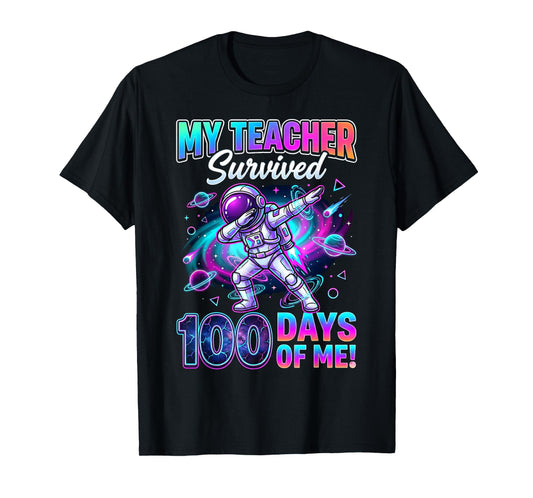 100 Days of School Astronaut Space 100th Days Boys Teachers T-Shirt