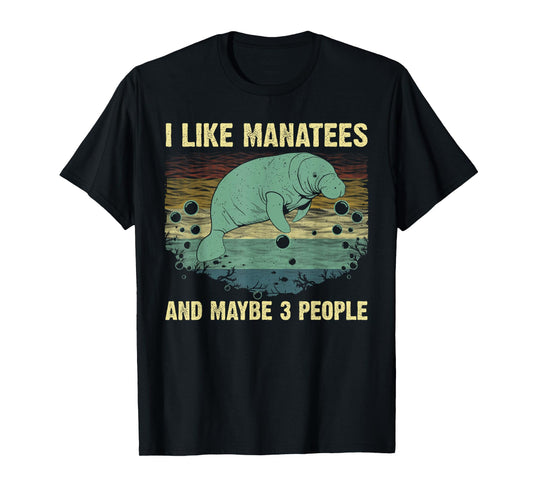 Funny Manatee Design For Men Women Toddlers Manatee Lover T-Shirt