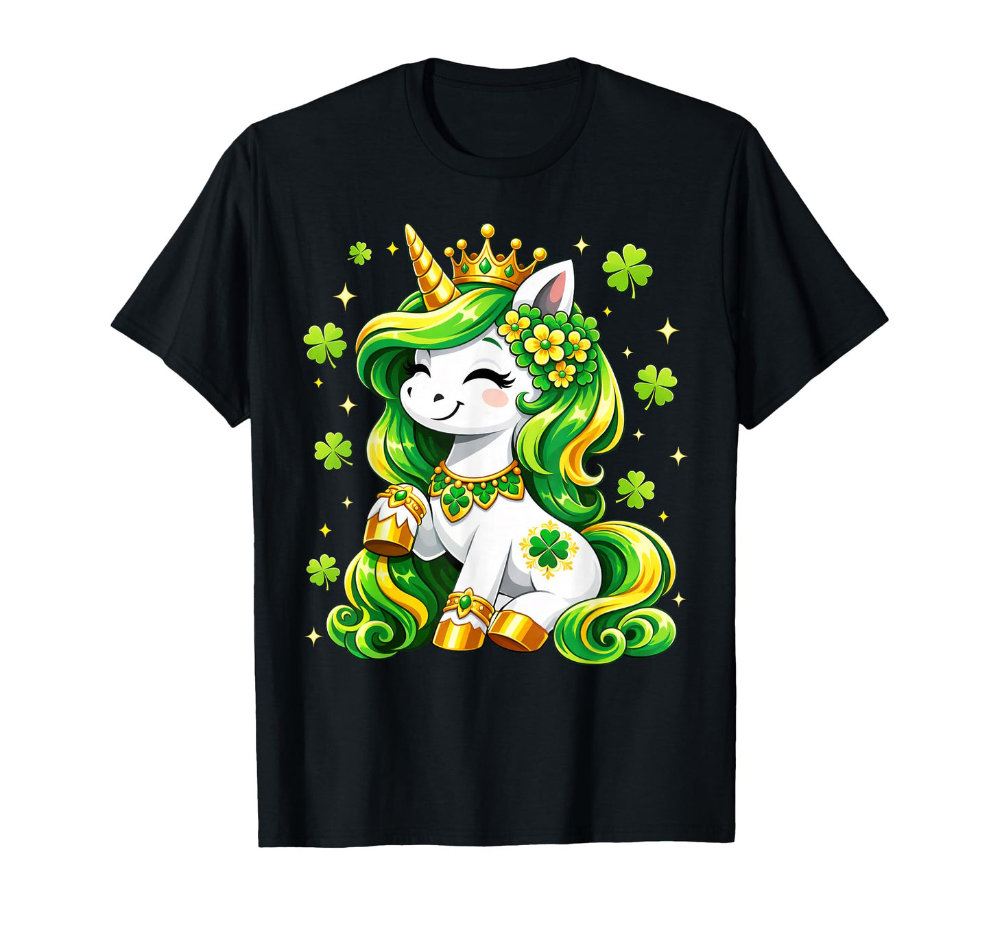 Lepricorn Unicorn Shamrock St Patricks Day Shirts Kids Girls T-Shirt