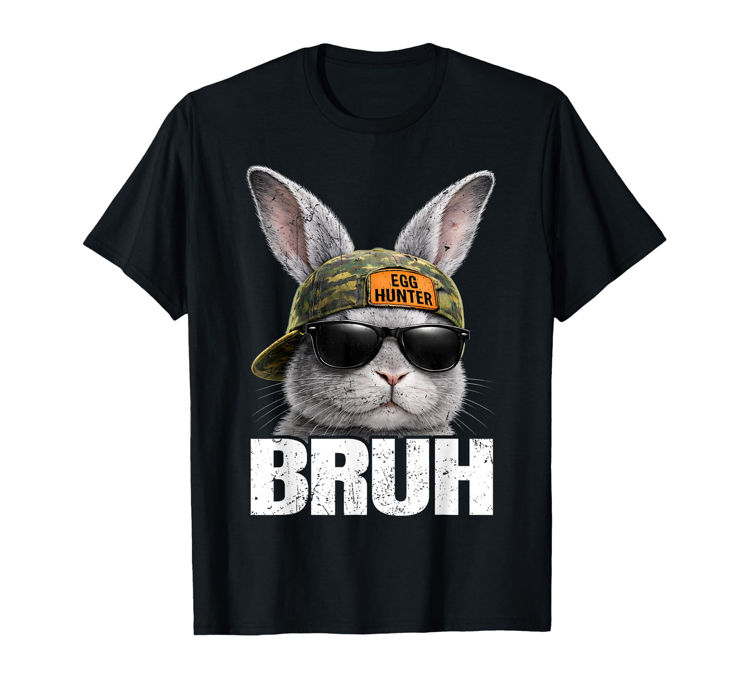 Vintage Bruh Egg Hunter Bunny Camo Rabbit Easter Men Boy Kid T-Shirt