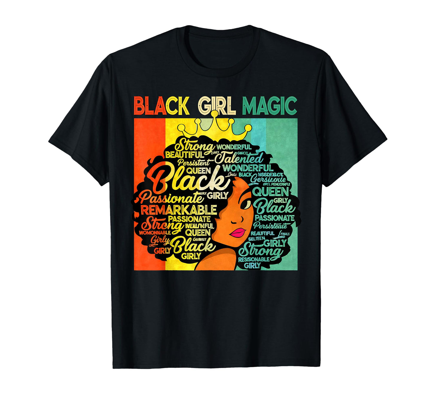 Black History Girl Magic African American Women Girls Kids T-Shirt