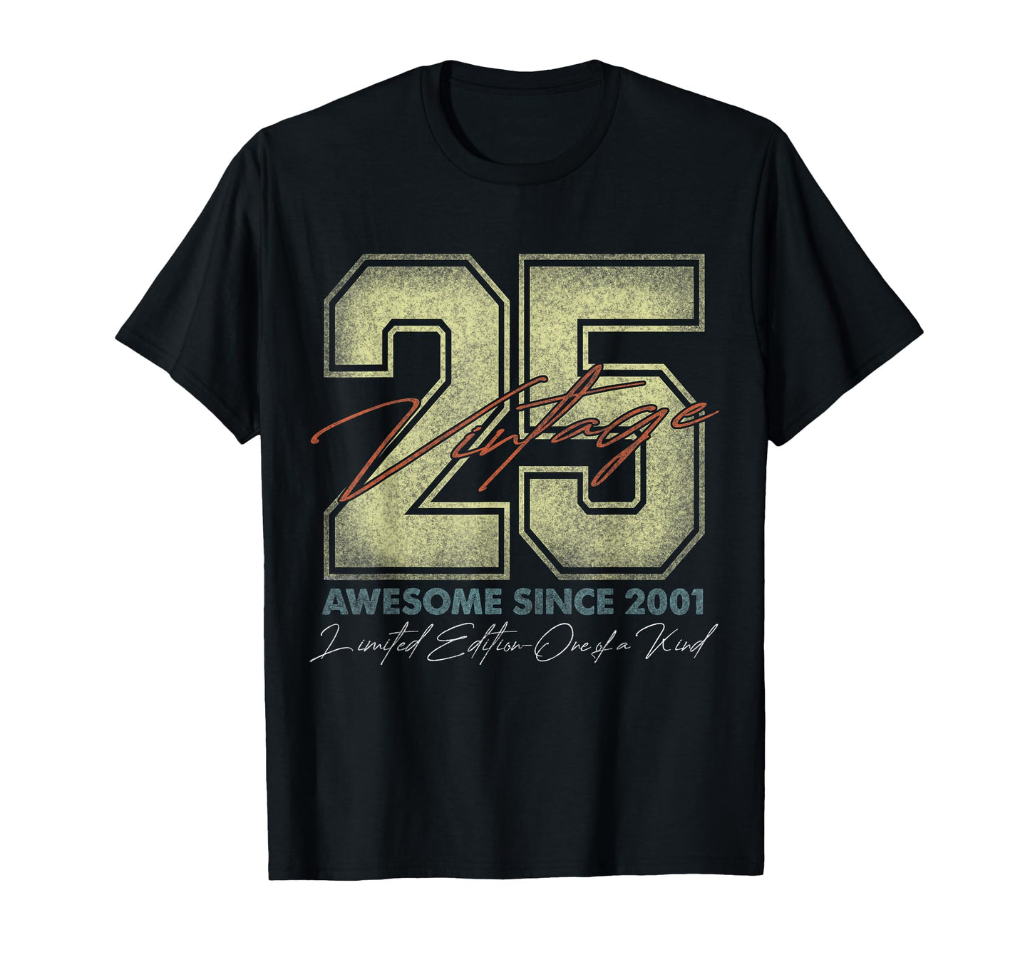 25 Year Old Gifts Vintage 2001 Limited Edition 25th Birthday T-Shirt