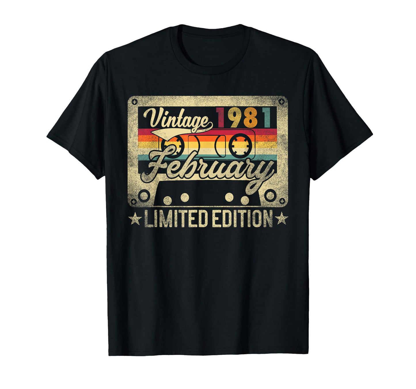 Vintage 1981 February 45 Years Old 45th Birthday Men Women T-Shirt