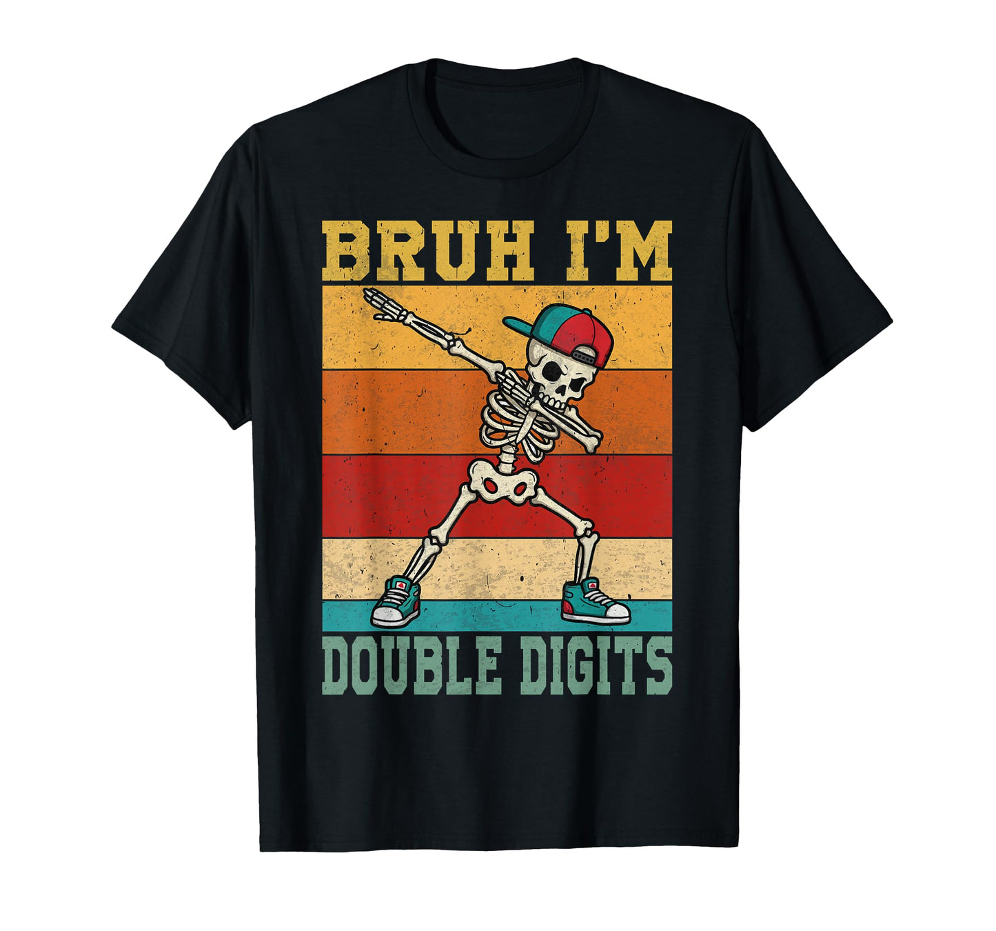 Bruh I'm Double Digits 10 year old boy birthday 10 birthday T-Shirt