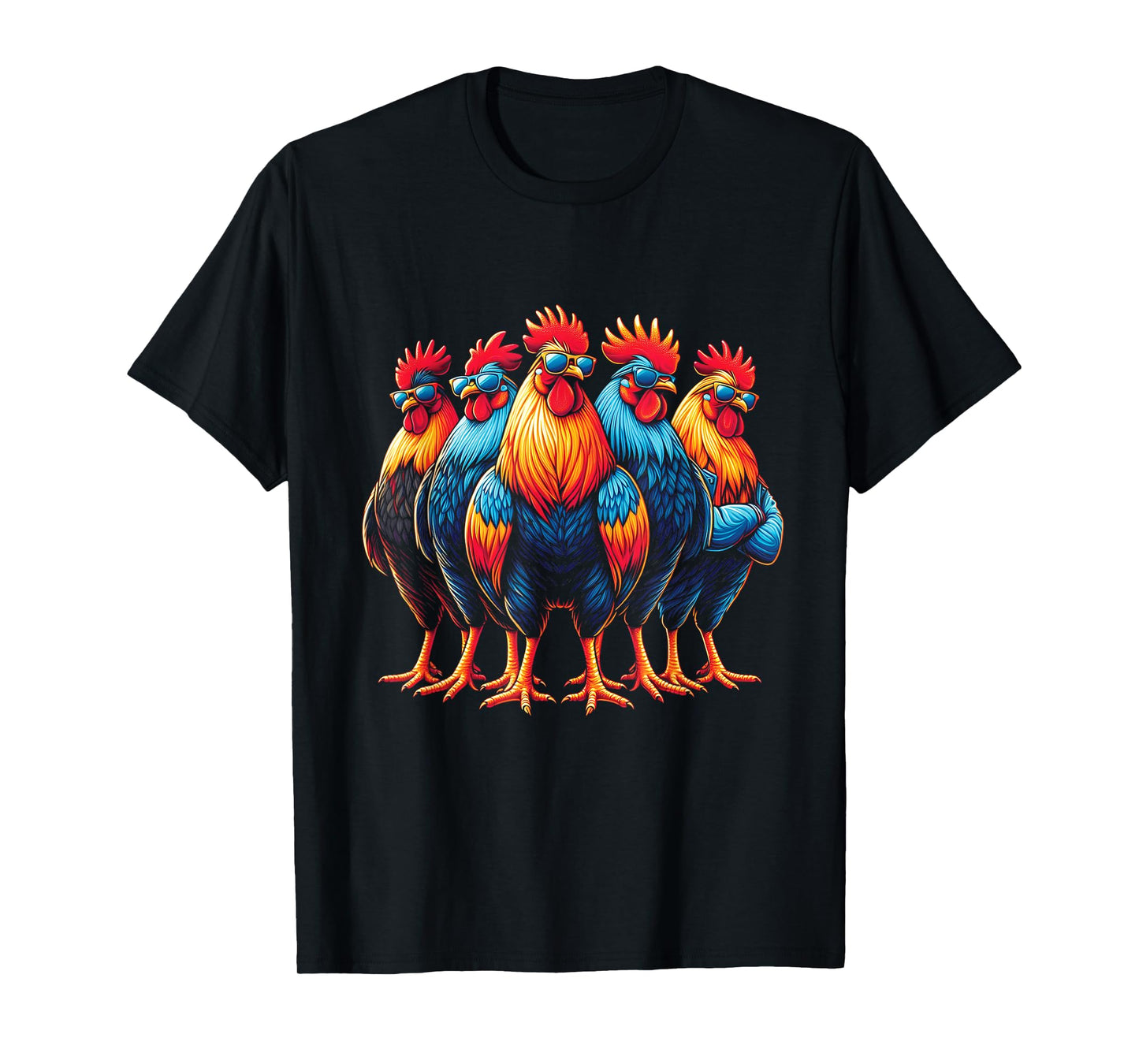 Battle Roosters In Sunglass and Attitude in Shade Chicken T-Shirt