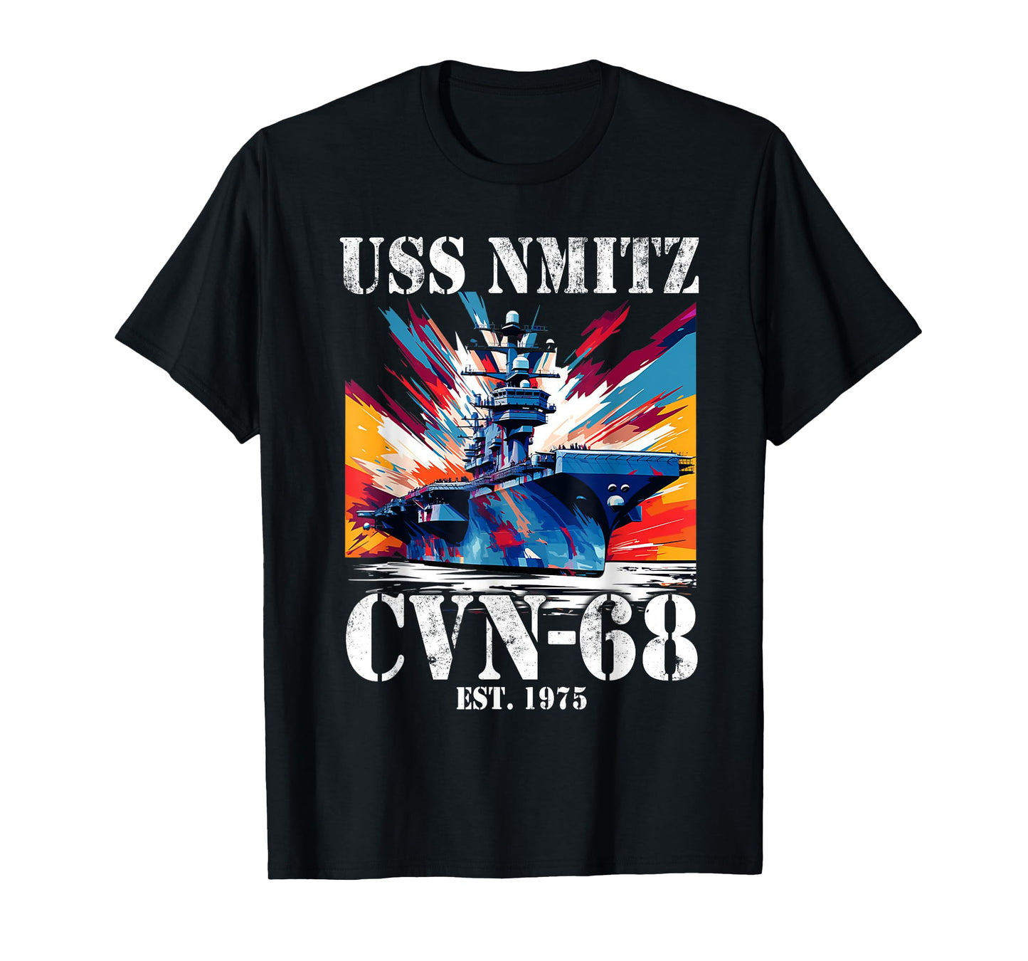 Flag Veterans Day USS Nimitz CVN-68 Aircraft Carrier Veteran T-Shirt