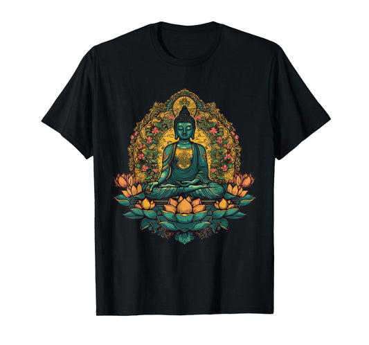 Buddha Mandala Buddhist Mindfulness Buddhism Spiritual Yoga T-Shirt