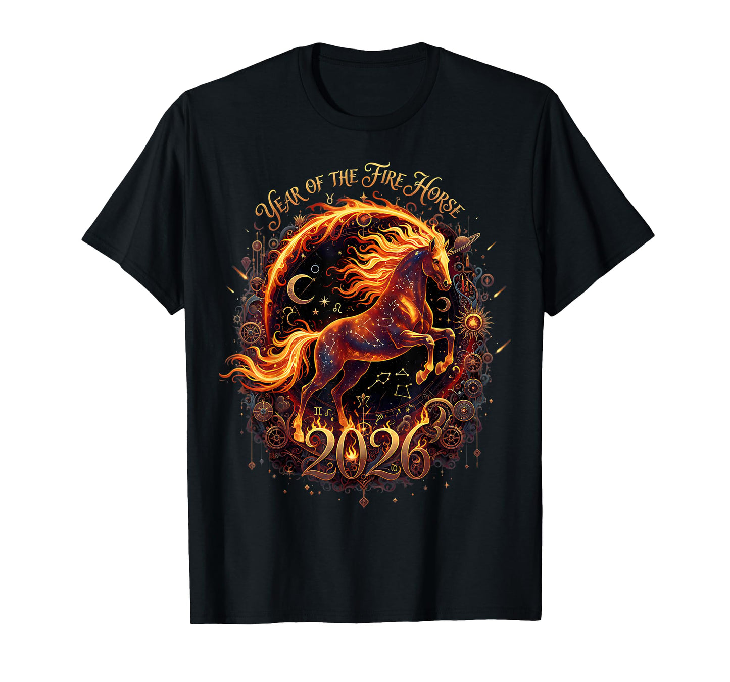 Year of The Fire Horse 2026 Lunar Chinese New Year Zodiac T-Shirt