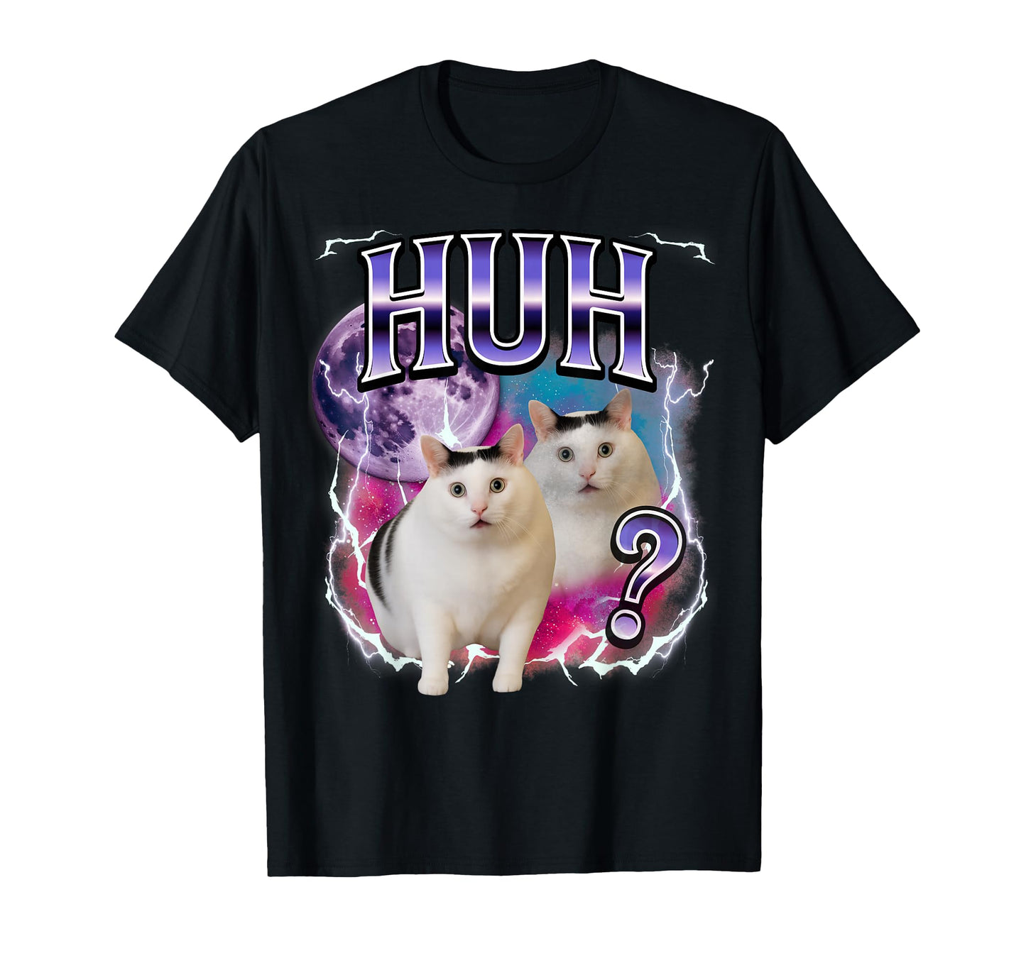 Huh Cat Chonky Meme Funny Confused Cat Meme Lovers T-Shirt