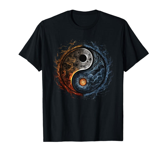 Yin Yang Cosmic Duality Art for Meditation and Peace T-Shirt