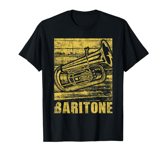 Baritone - Distressed Euphonium Lover Marching Bandmaster T-Shirt