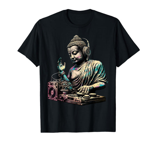 Buddha Wearing Headphones DJ Music Producer For Men Women T-Shirt