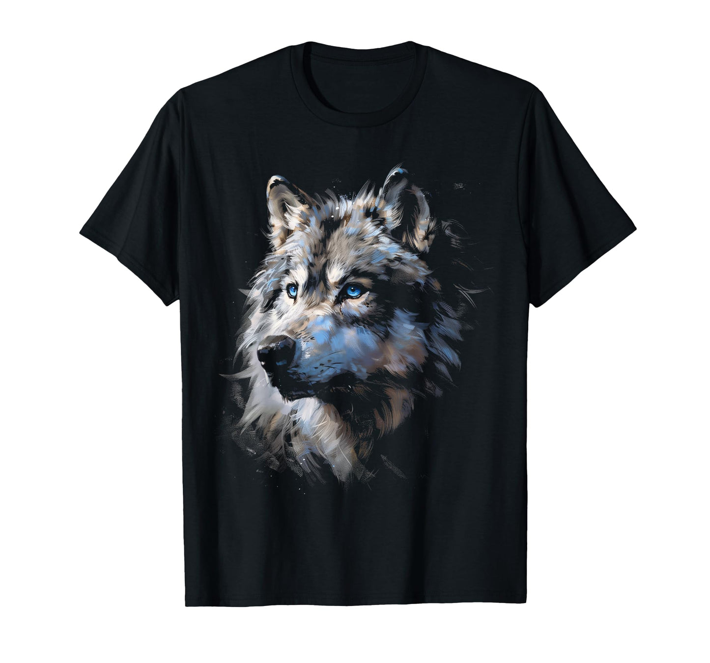 Alpha Wolf Shirt Fantasy Art Graphic Blue Eyes Wolf Lovers T-Shirt