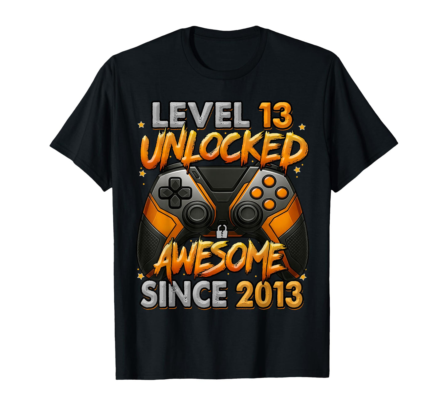 Level 13 Unlocked Awesome Since 2013 13th Birthday Gaming T-Shirt