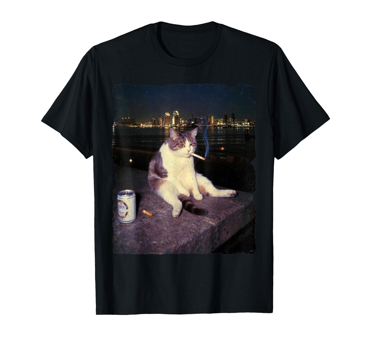 Cat Meme Cat Smoking Cigarette T-Shirt