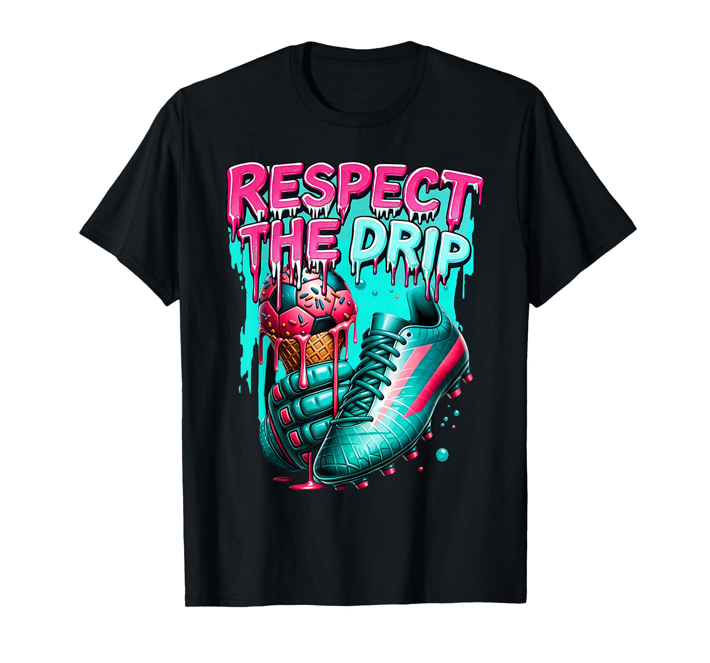 Soccer Drip Boys Ice Cream Drip Youth Respect The Drip T-Shirt
