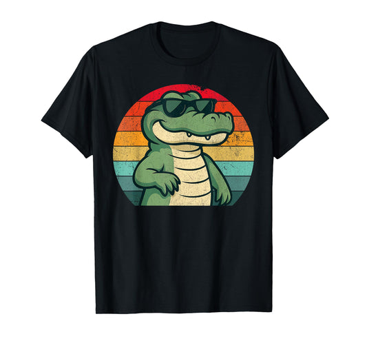 Cool Retro Alligator Sunglasses 70s 80s 90s Funny Alligator T-Shirt
