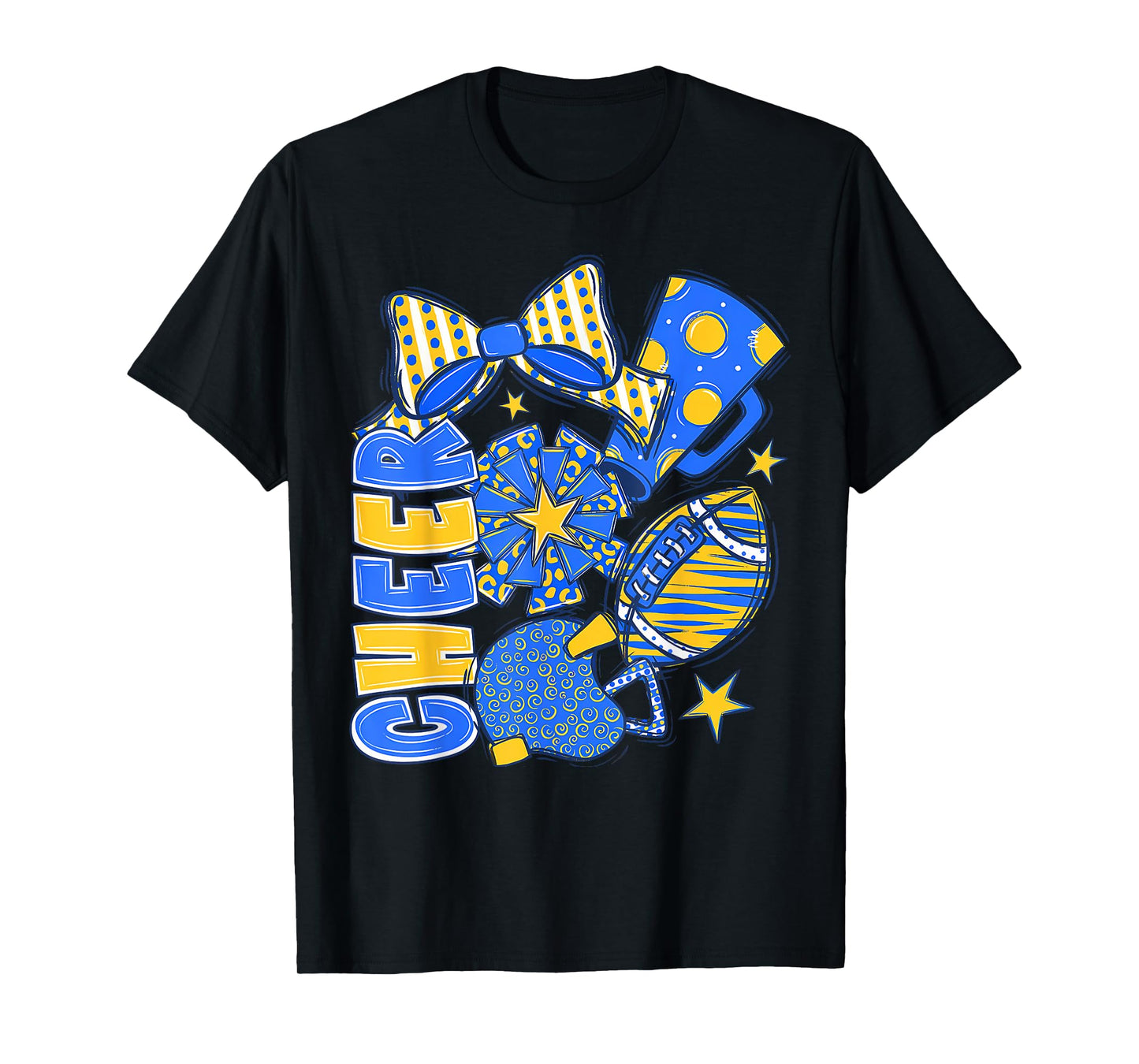 Cheer Mom Blue Cheerleader Game Day Cheer Mama Football T-Shirt
