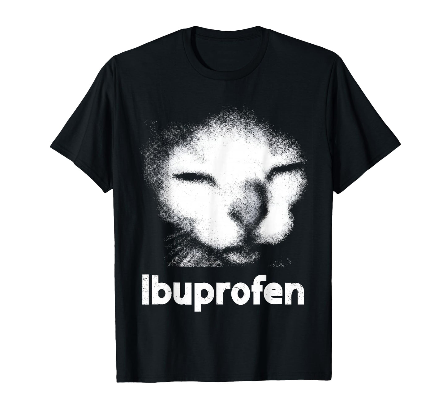 Funny Ibuprofen Cat Meme with Cringe Ugly Feline Face T-Shirt