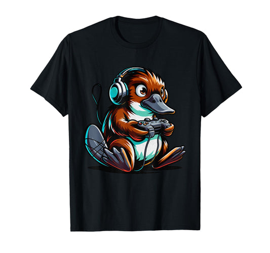 Platypus Shirt Kids Funny Platypus and Video Games Lover T-Shirt