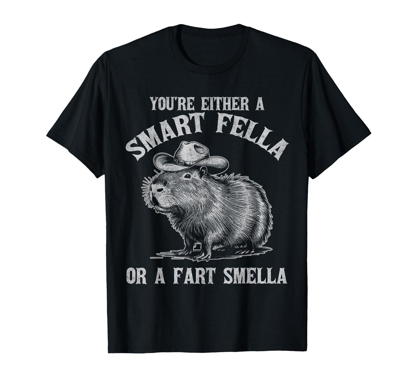 You're Either A Smart Fella Or A Fart Smella Funny Capybara T-Shirt