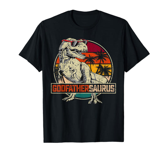Godfathersaurus T Rex Dinosaur Godfather Saurus Family Match T-Shirt