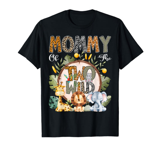Mommy Of The Two Wild Animal Safari 2Nd Birthday Party T-Shirt