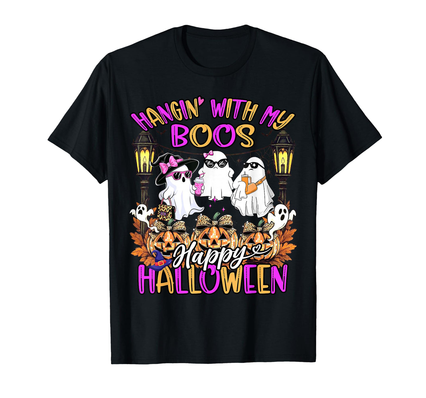 Hangin' with My Boos Cute Boujee Ghosts Halloween Costume T-Shirt