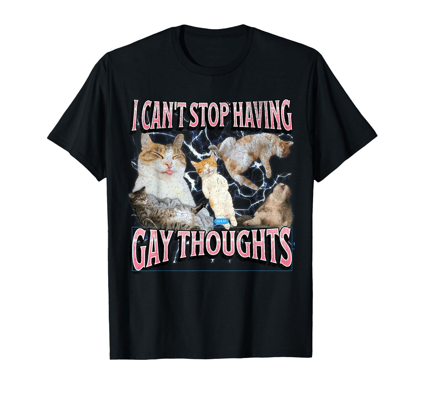 I Can't Stop Having Gay Thoughts Funny Cat Meme Bootleg T-Shirt