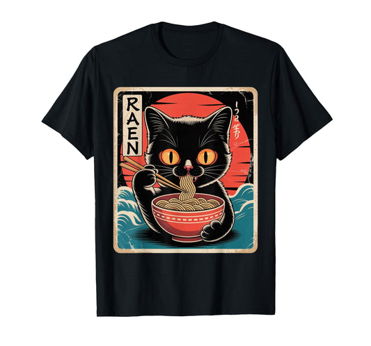 Cute Ramen Cat Kawaii Japanese Anime Cat Lover T-Shirt