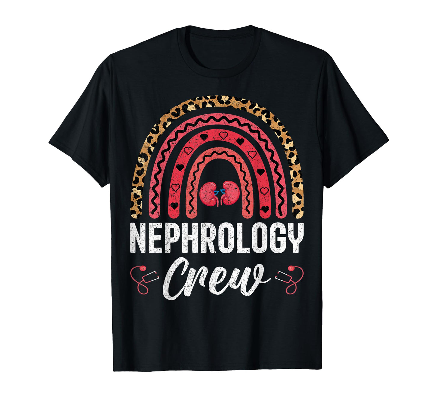 Nephrology Crew - Boho Rainbow Kidney Dialysis Nurse T-Shirt