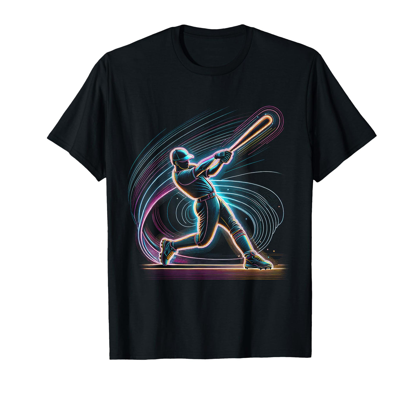 Baseball Player Art Graphic Baseball Fan Boys Mens T-Shirt