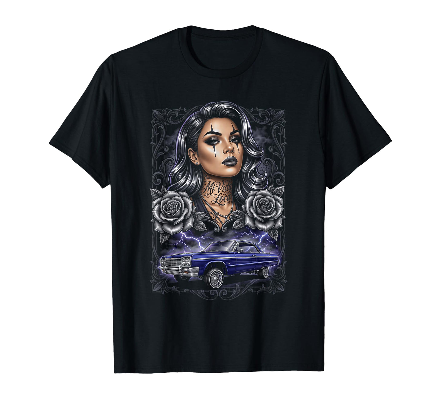 Chicano Lowrider Art Chola Payasa Mi Vida Loca Style T-Shirt