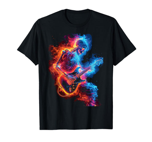 Skeleton playing guitar ,Rock Star Shredding Guitar T-Shirt