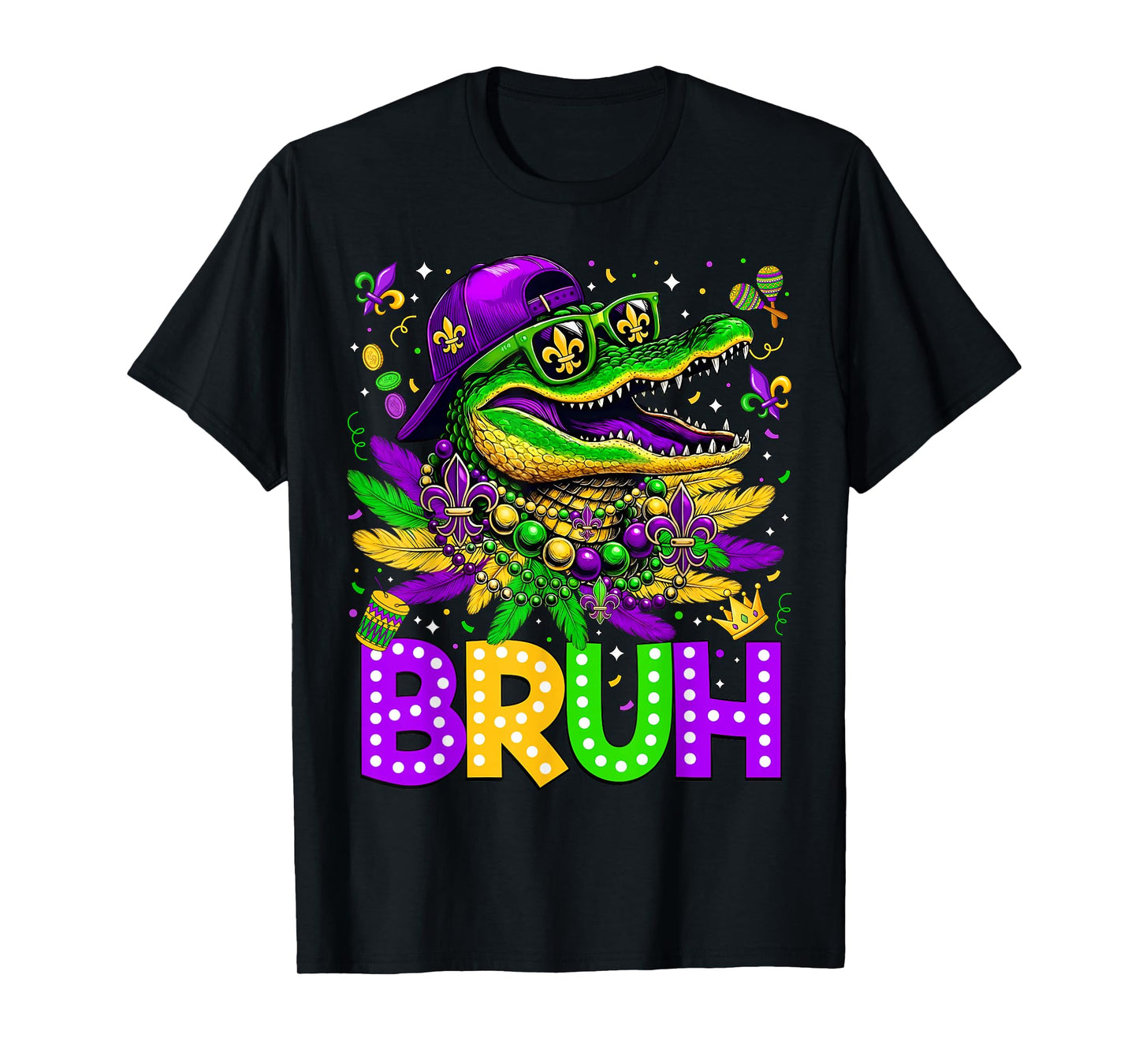 Alligator Bruh Mardi Gras Costume Carnival Teens Boys Kids T-Shirt