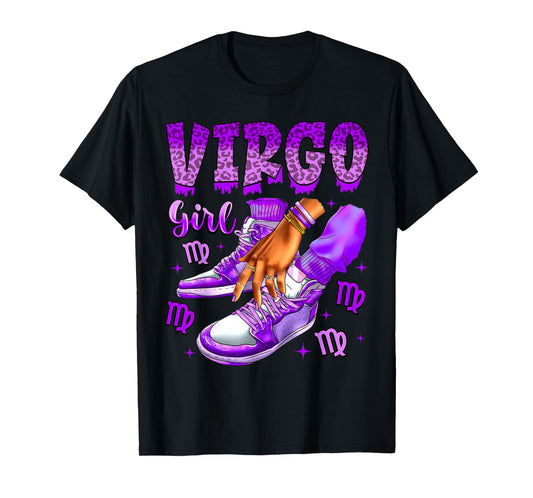 Virgo Girl Birthday Black Women Sneakers Zodiac Sign T-Shirt