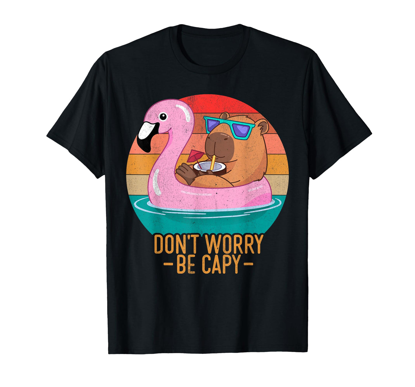 Retro Dont Worry Be Capy Kids Youth Women Men Boys Capybara T-Shirt