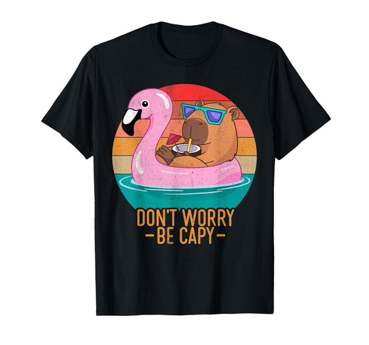 Retro Dont Worry Be Capy Kids Youth Women Men Boys Capybara T-Shirt