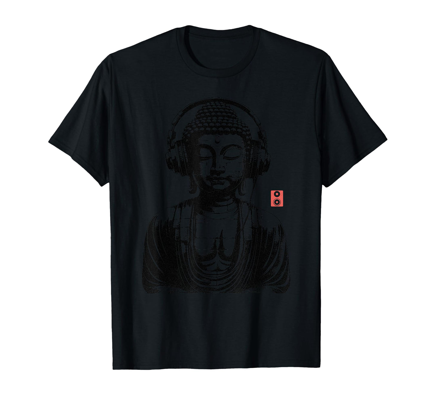 Vintage Retro Buddha Wearing Headphones T-Shirt