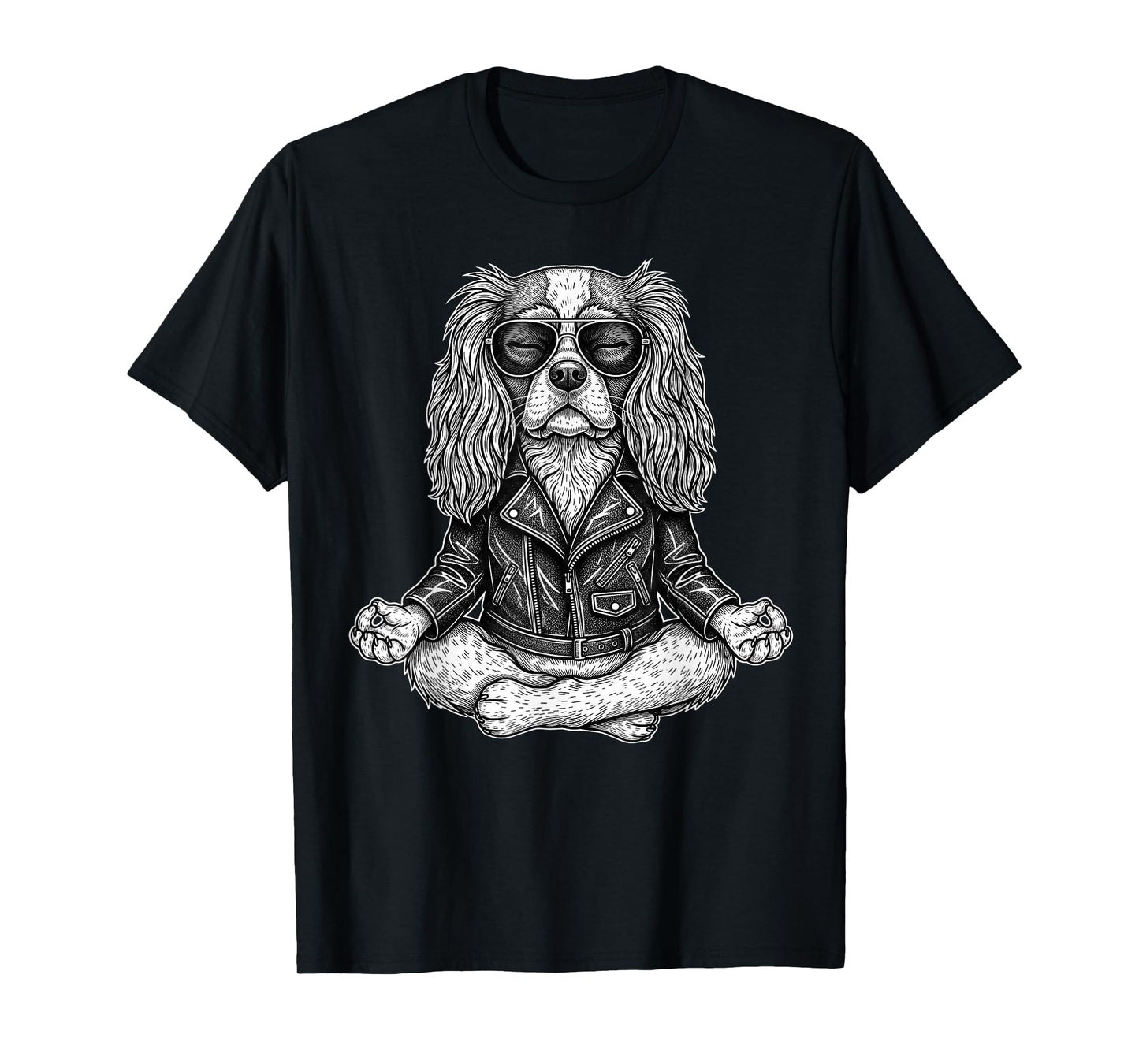 Vintage Retro Yoga Dog Cavalier T-Shirt