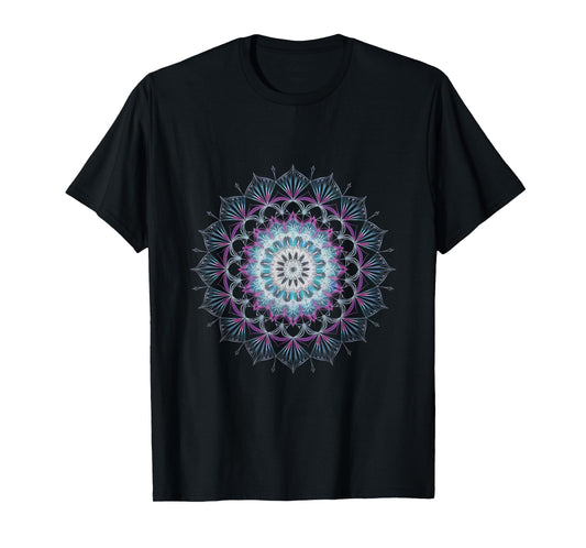 Watercolor Mandala Sacred Fractal Geometry Art T-Shirt