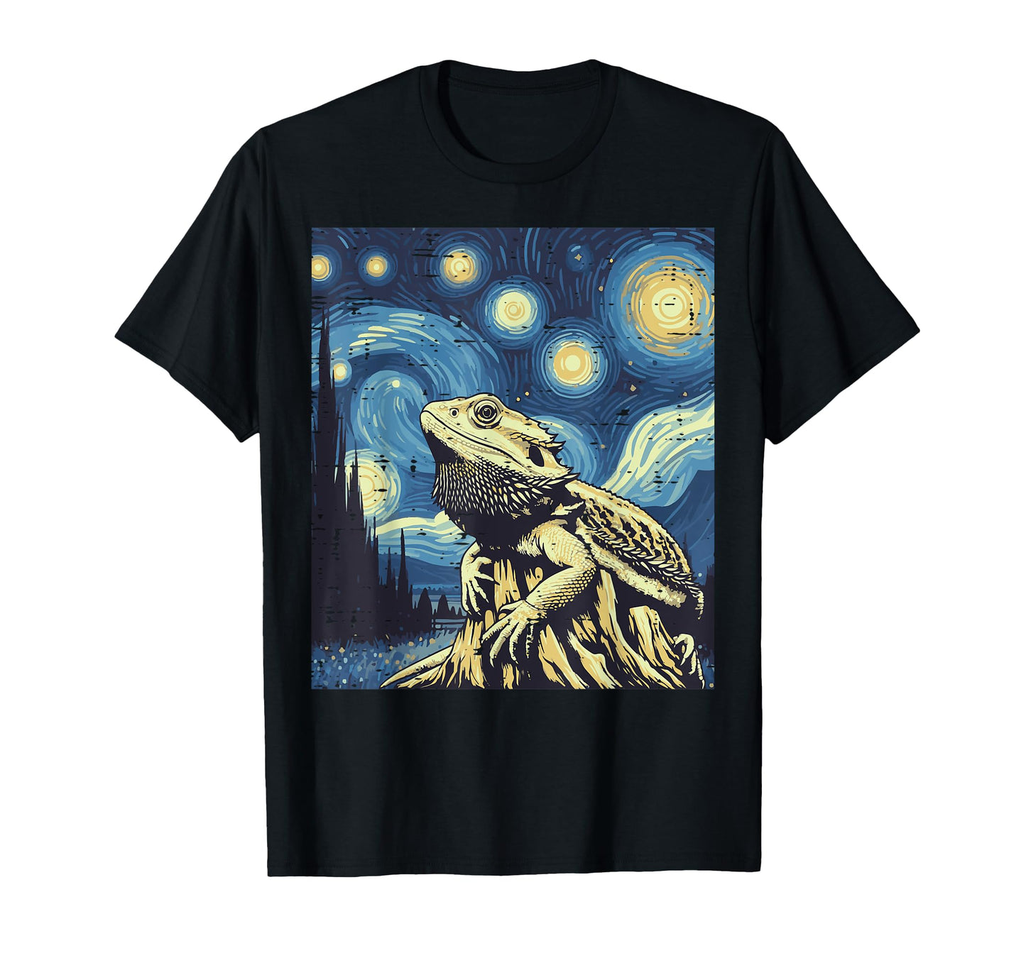 Bearded Dragon Starry Night Funny Beardie Art Men Women Kids T-Shirt