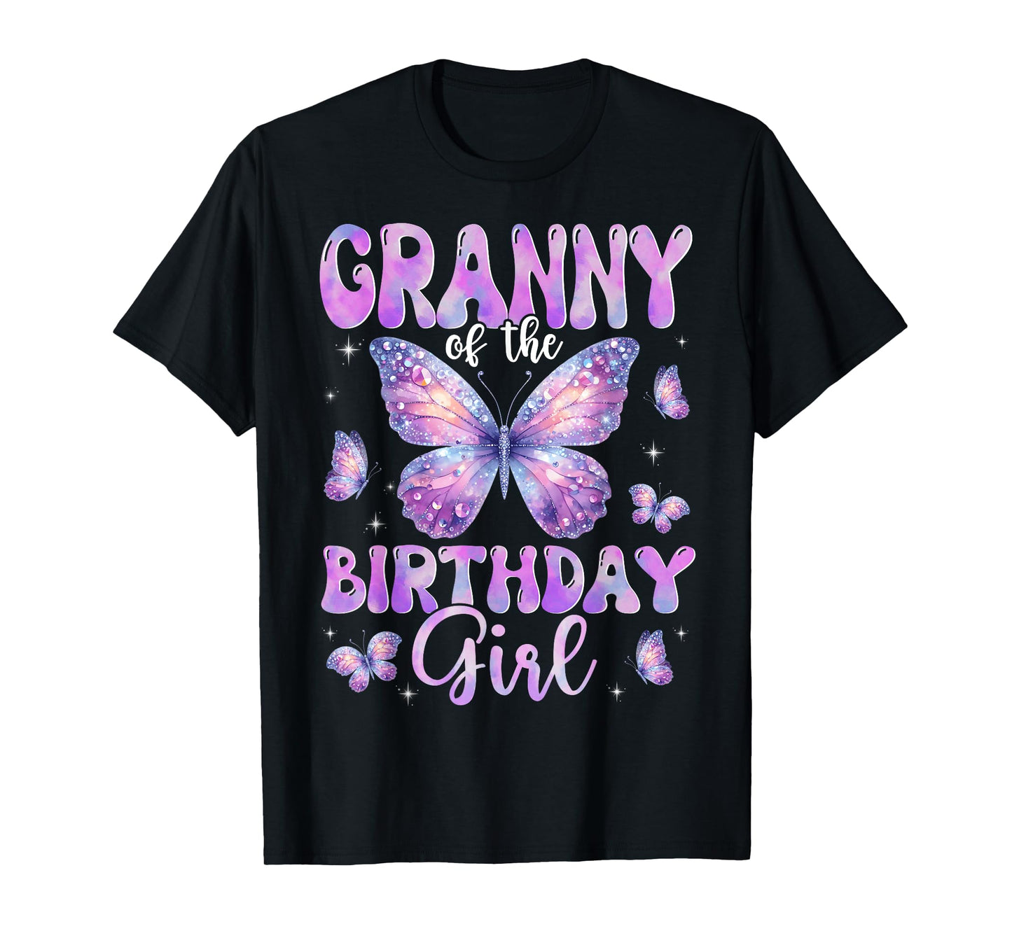 Granny Of The Birthday Girl Butterfly Family Matching T-Shirt