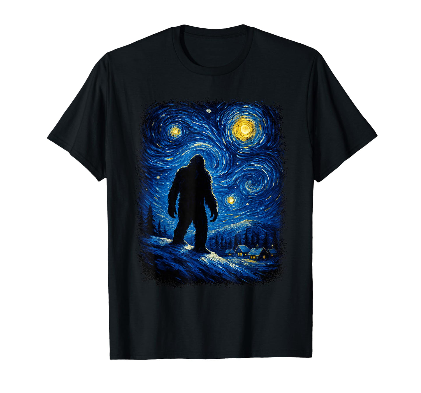Vincent Van Gogh Starry Night Yeti Inspired Artwork T-Shirt