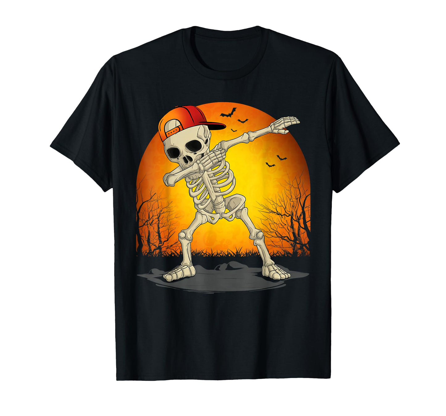 Funny Dabbing Skeleton Skull Halloween for Kids Boys Men T-Shirt