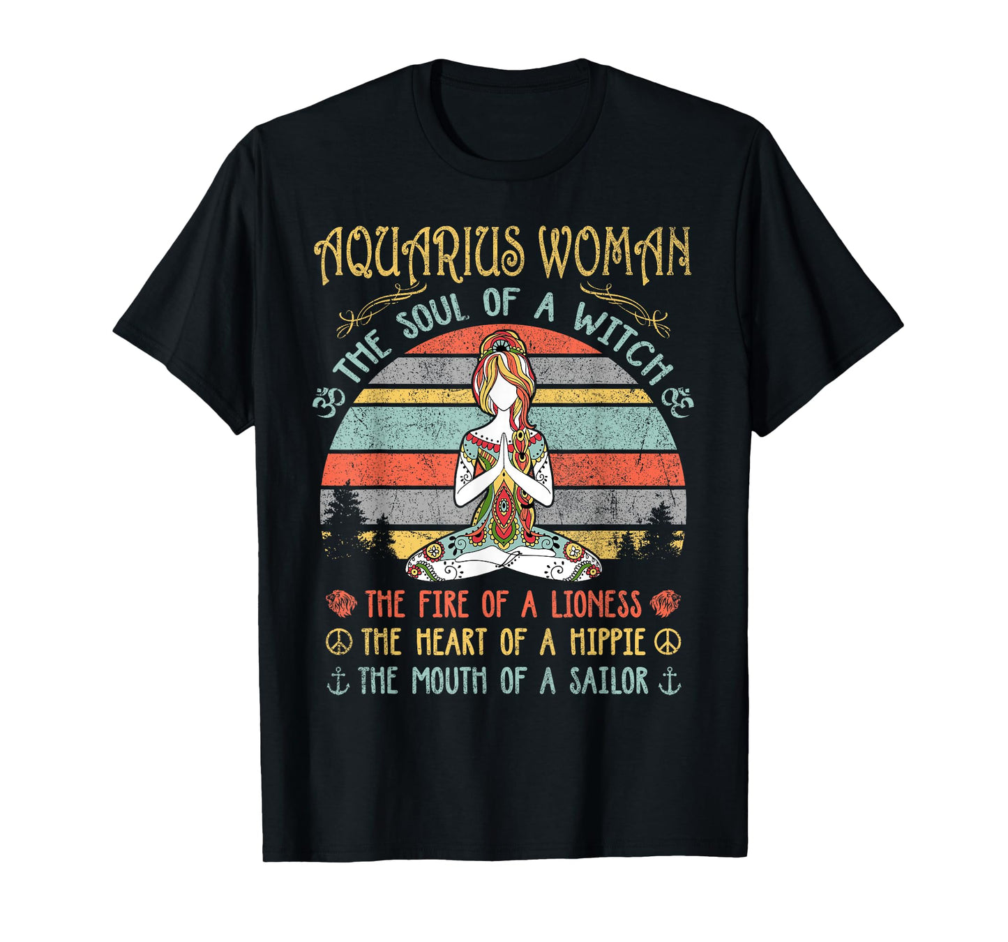 Aquarius Woman The Soul Of A Witch Vintage Birthday T-Shirt